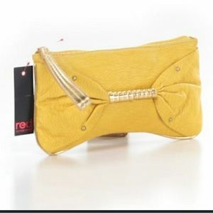 Marc Ecko Bags | "Shine On" Yellow Bow Large Clutch